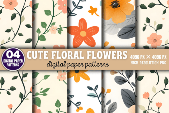 Download Cute Floral Flowers Digital Pattern 7 - Pattern Collection