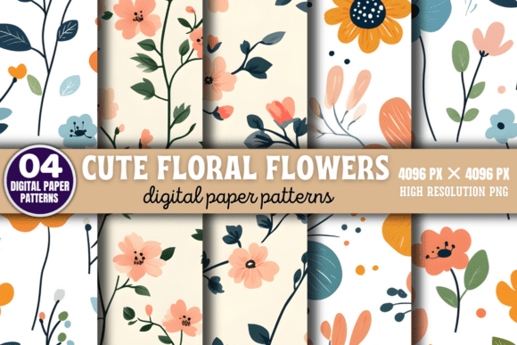 Download Cute Floral Flowers Digital Pattern 5 - Pattern Collection
