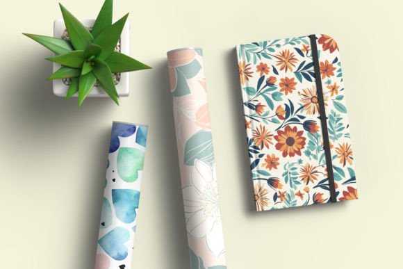 Download Notebook and Paper Roll Pattern Mockup - Pattern Collection