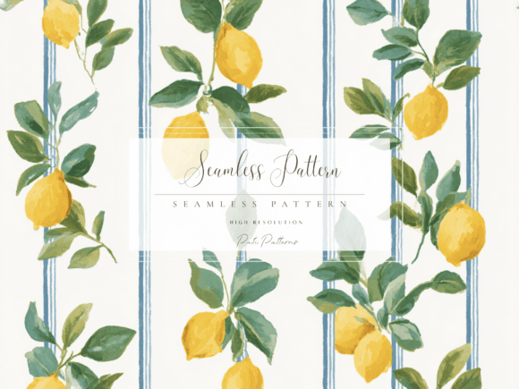 Download Lemon Seamless Pattern with Stripes PNG - Pattern Collection