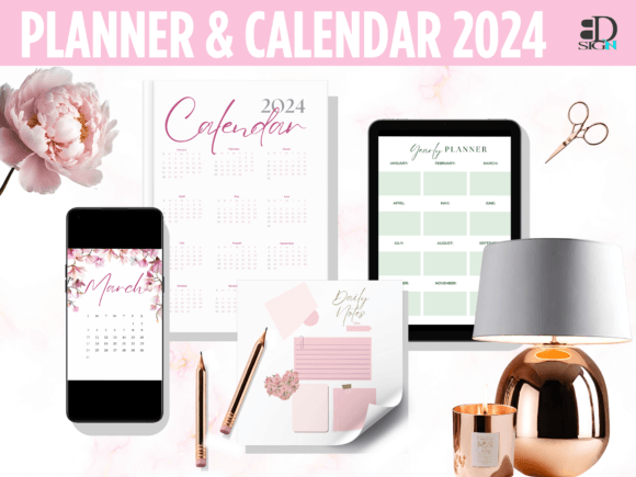 Download Watercolor Floral Calendar Planner 2024 - Premium Resources