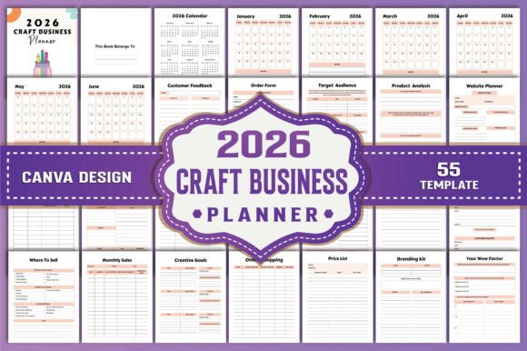 Download 2026 Craft Business Planner Canva Kdp - Craft business Collection