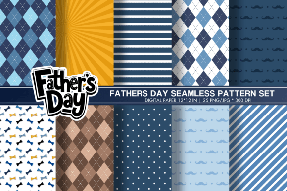 Download Fathers Day Pattern, Dad Digital Papers - Pattern Collection