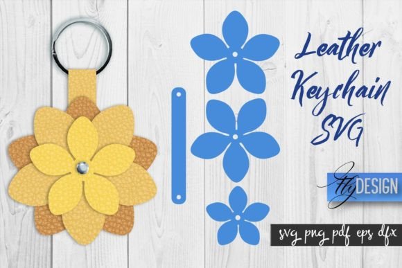 Download Leather Keychain Flower SVG | Key Fob - Key Collection