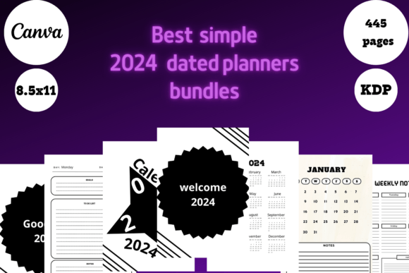 Download Best Simple 2024 Dated Planners Bundle - Premium Resources