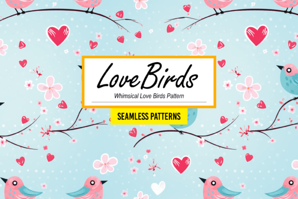 Download LoveBirds - Whimsical Love Birds Pattern - Pattern Collection