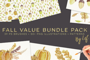 Download Watercolor Fall Graphics, Patterns and Photoshop Brushes - Value Bundle - Pattern Collection