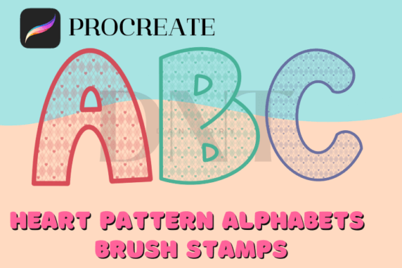 Download Heart Pattern Alphabets Brush Stamps - Pattern Collection