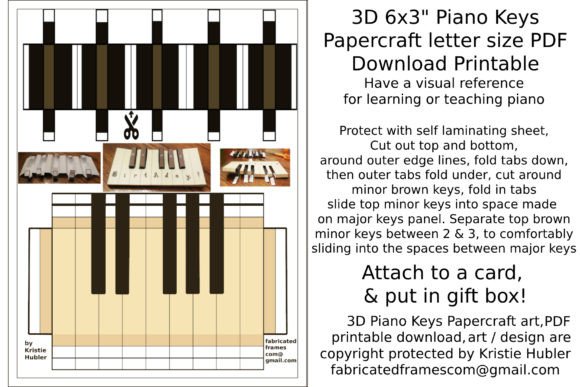 Download 3D Piano Keys Papercraft Printable - Key Collection