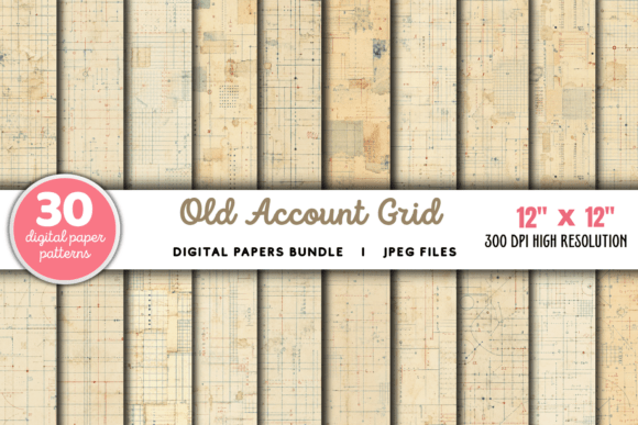 Download Old Account Grid Sheet Pattern Bundle - Pattern Collection